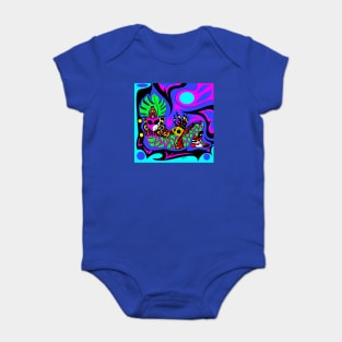 air shoes chak mool aliens ecopop pattern Baby Bodysuit